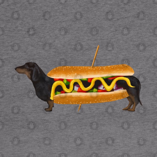 Funny Dachshund Hot Dog by TWOintoA